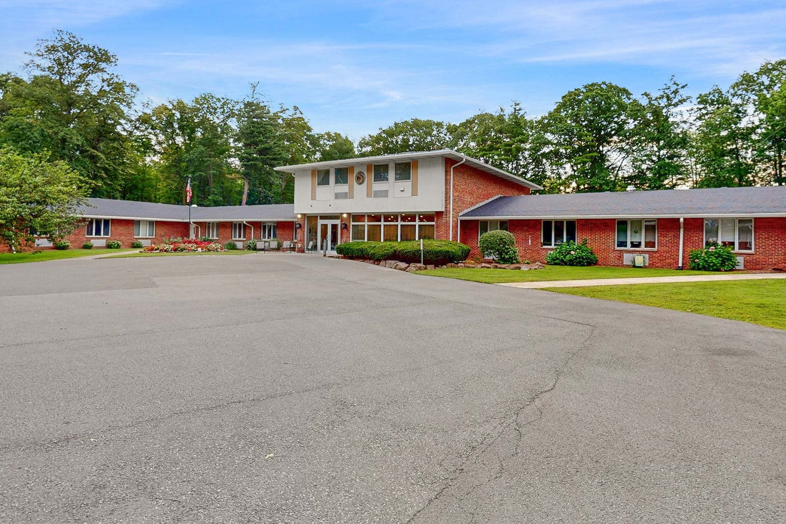 Front entrance of the Elderwood community in Greece, NY